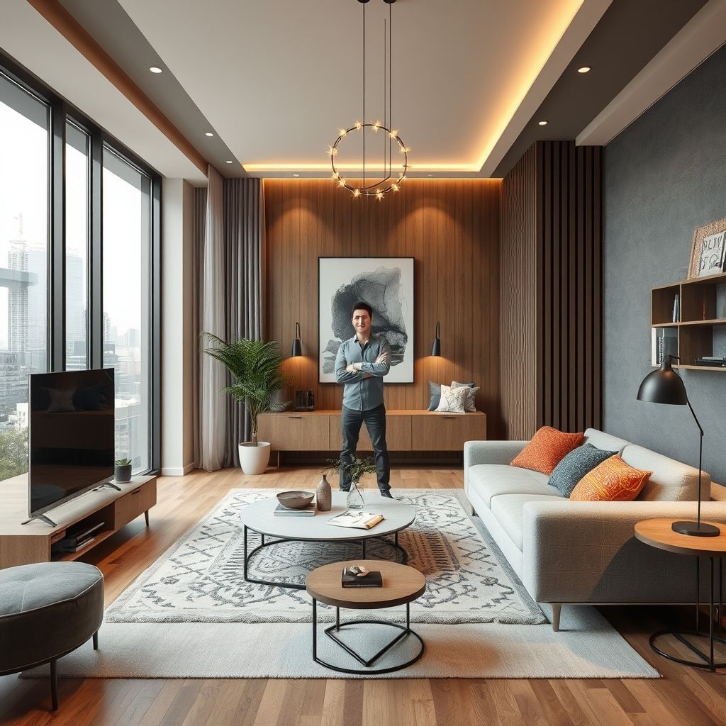 Designer présentant un projet d'intérieur